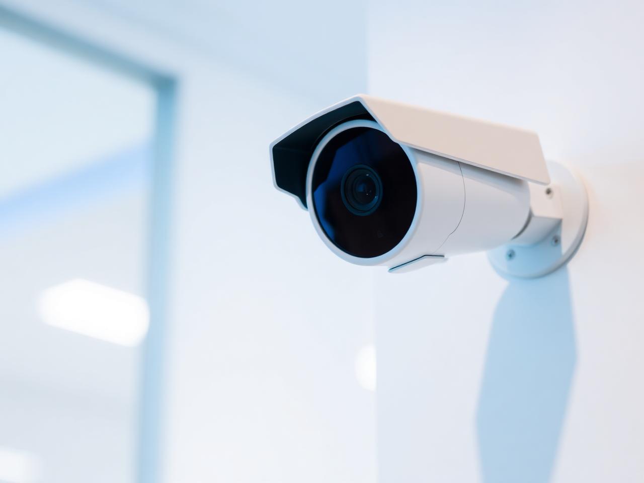 Cámara de videovigilancia profesional instalada